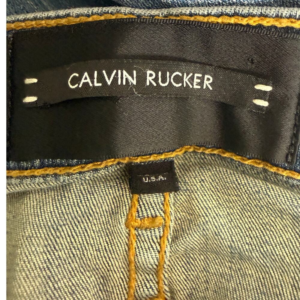 Calvin Rucker Vintage Cropped See The Love Mid Rise Jeans 5 Pocket 28 Light Wash - Picture 9 of 15
